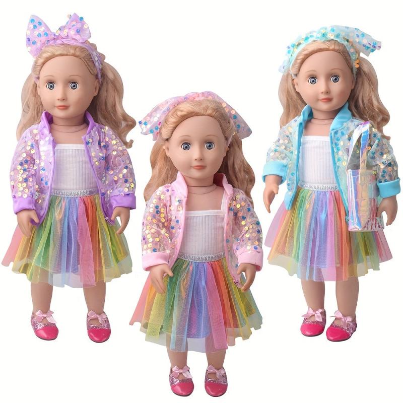 Doll Sequins Streetwear Outfit 45 72cm Holiday Clothes Accessories
