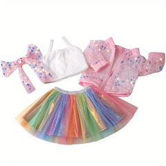 Doll Sequins Streetwear Outfit 45 72cm Holiday Clothes Accessories