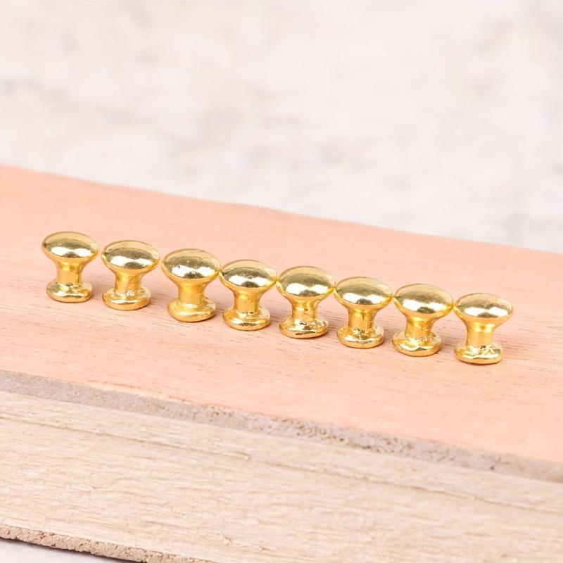 8pcs 1/12 Dollhouse Door Drawer Round Handle Furniture Model Decor