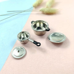 1:12 Dollhouse Soup Pot Pan Cookware Kitchen Decor Play House Toy