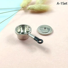 1:12 Dollhouse Soup Pot Pan Cookware Kitchen Decor Play House Toy