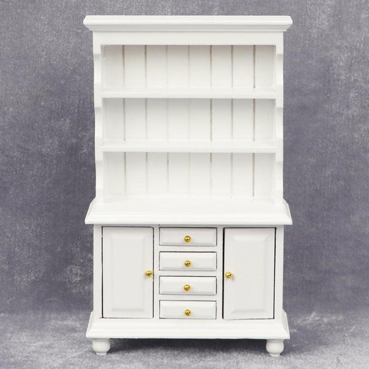 Retro Bookcase Toy House Mini Furniture Double Door Display Cabinet