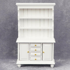 Retro Bookcase Toy House Mini Furniture Double Door Display Cabinet