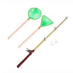 Toy Model Fishing Net Fishing Rod Set Doll House Accessories