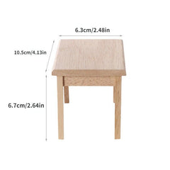 Wooden Dining Table and Chairs Set for Dollhouse Decor