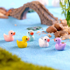 20-50pcs Mini Resin Ducks Yellow Tiny Duck Animal Fairy Garden Decor