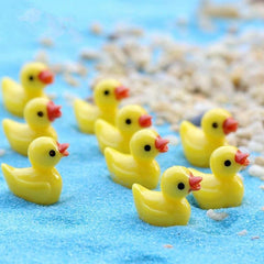 20-50pcs Mini Resin Ducks Yellow Tiny Duck Animal Fairy Garden Decor