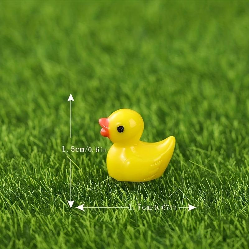 20-50pcs Mini Resin Ducks Yellow Tiny Duck Animal Fairy Garden Decor