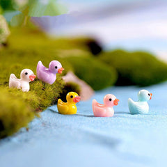 20-50pcs Mini Resin Ducks Yellow Tiny Duck Animal Fairy Garden Decor