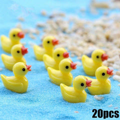 20-50pcs Mini Resin Ducks Yellow Tiny Duck Animal Fairy Garden Decor