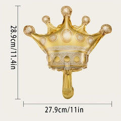 6Pcs Golden Crown Balloons for Weddings & Birthdays