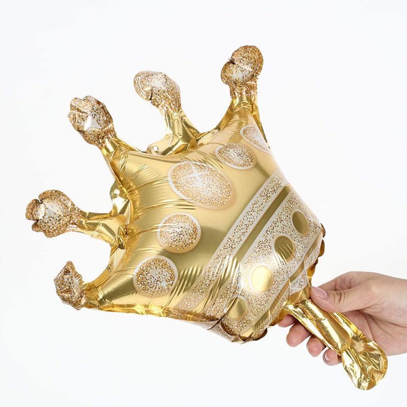 6Pcs Golden Crown Balloons for Weddings & Birthdays