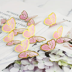21pcs Butterfly Cake Toppers With Happy Birthday Cake Toppers Pink Purple