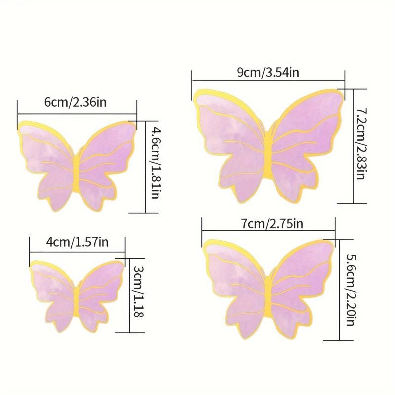 21pcs Butterfly Cake Toppers With Happy Birthday Cake Toppers Pink Purple