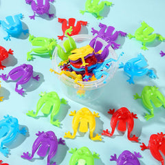 12pcs Bouncing Frog w/Storage Bucket Fun Stress Relief Novelty Toys For Kids