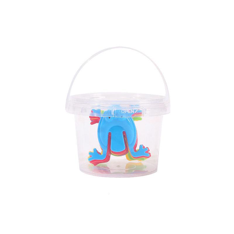 12pcs Bouncing Frog w/Storage Bucket Fun Stress Relief Novelty Toys For Kids