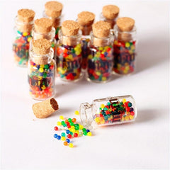 5PCS 1 12 Dollhouse Mini Candy Glass Jar Kitchen Food Props Scenery