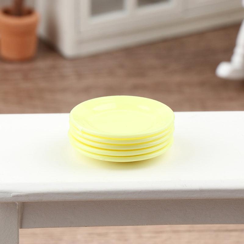 5Pcs Mini Food Plates Dollhouse Dining Plate Kitchen Accessories