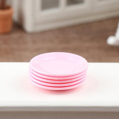 5Pcs Mini Food Plates Dollhouse Dining Plate Kitchen Accessories