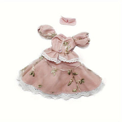 2pcs Doll Maid Lace Dress For 11 8in Doll Cosplay Doll Accessory Set