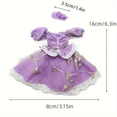 2pcs Doll Maid Lace Dress For 11 8in Doll Cosplay Doll Accessory Set