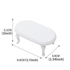 1:12 Dollhouse Mini Oval Coffee Table Vintage Furniture Model