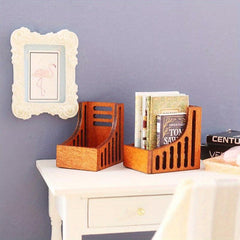 Dollhouse Bookshelf Storage Rack Organizer for Toy Doll House Accessories