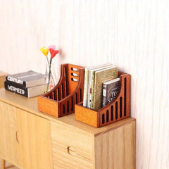 Dollhouse Bookshelf Storage Rack Organizer for Toy Doll House Accessories