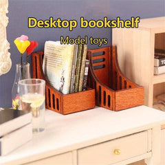 Dollhouse Bookshelf Storage Rack Organizer for Toy Doll House Accessories
