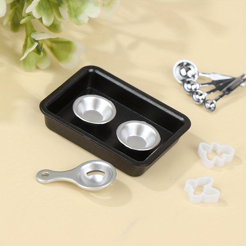 1:12 Dollhouse Baking Mold Bakeware Piping Tip Measuring Spoon Model Kitchen Toy