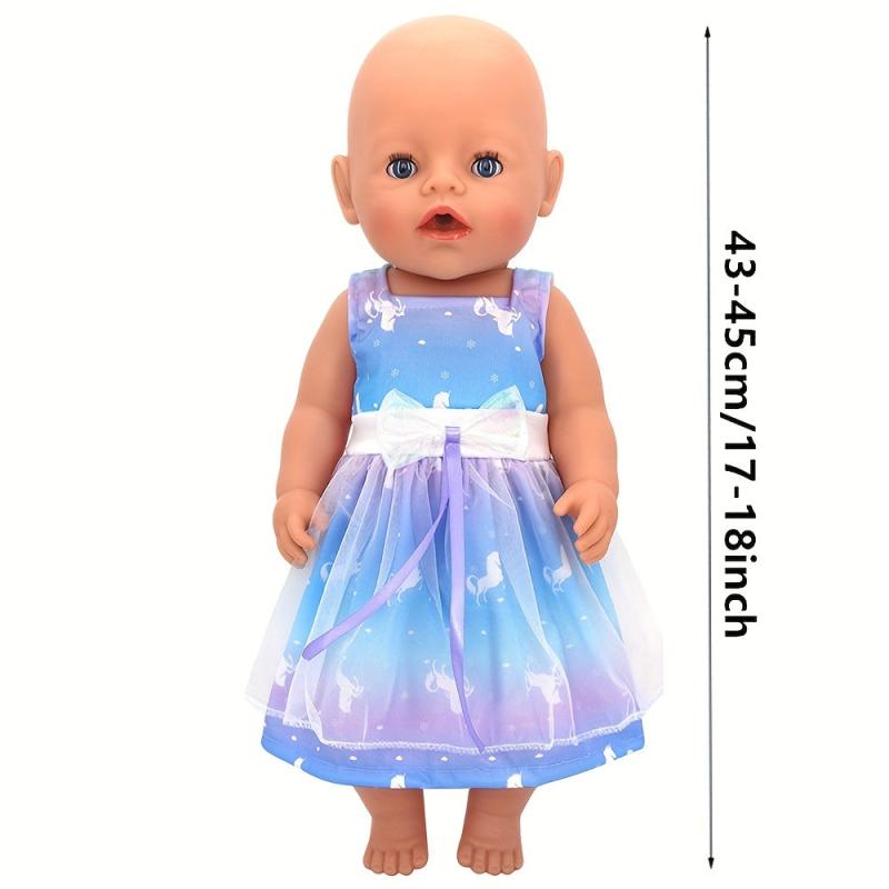 4pcs Doll Skirt Set for 17-18 Inch Newborn Baby Doll - Elk Fox Pattern