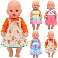 4pcs Doll Skirt Set for 17-18 Inch Newborn Baby Doll - Elk Fox Pattern