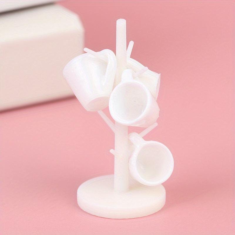 Mini Cup Holder With Cups for Dollhouse Scene Decor