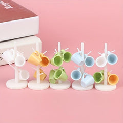 Mini Cup Holder With Cups for Dollhouse Scene Decor