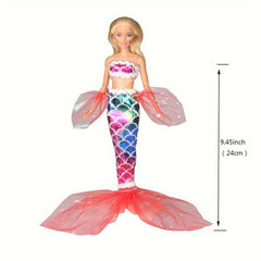 Colorful Mermaid Swimsuit Set for Dolls - Summer Beach Bathing Clothes