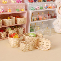 Mini Bamboo Weaving Baskets 1:12 Scale Mini Toy