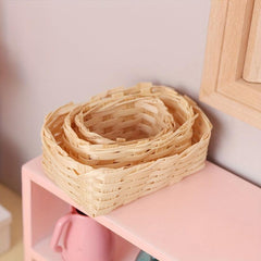 Mini Bamboo Weaving Baskets 1:12 Scale Mini Toy