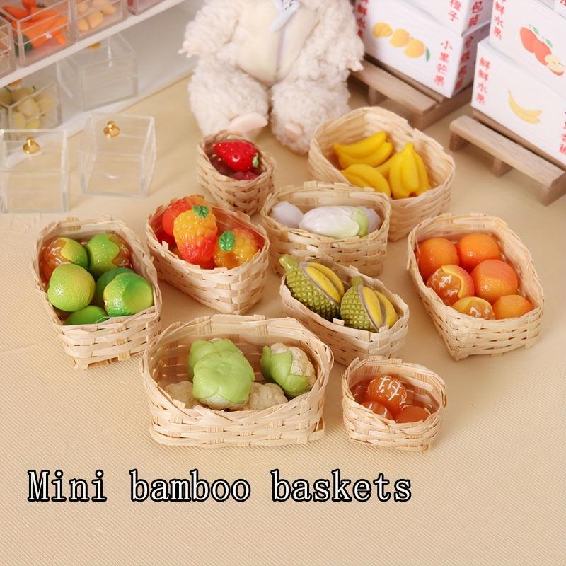 Mini Bamboo Weaving Baskets 1:12 Scale Mini Toy