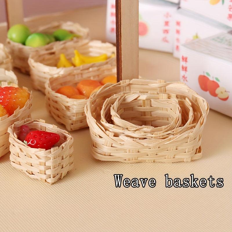 Mini Bamboo Weaving Baskets 1:12 Scale Mini Toy