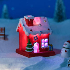 Christmas Decoration House Ornaments Handicraft With Lights