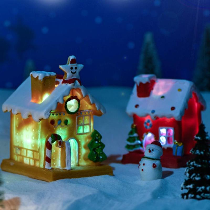 Christmas Decoration House Ornaments Handicraft With Lights