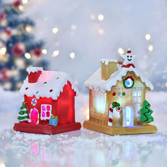 Christmas Decoration House Ornaments Handicraft With Lights