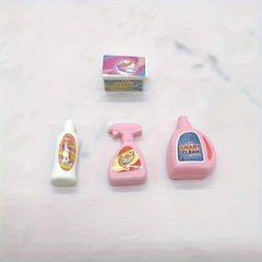 4pcs Dollhouse Mini Toys Simulative Laundry Supplies Random