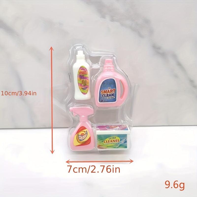 4pcs Dollhouse Mini Toys Simulative Laundry Supplies Random