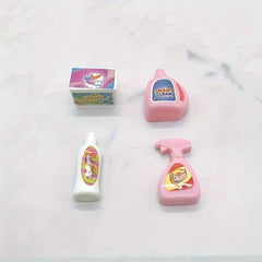 4pcs Dollhouse Mini Toys Simulative Laundry Supplies Random