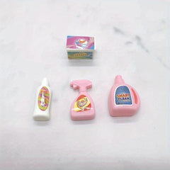 4pcs Dollhouse Mini Toys Simulative Laundry Supplies Random