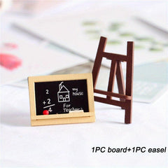 2Pcs Dollhouse Blackboard Art Gallery Decorative Ornaments Gift for Children