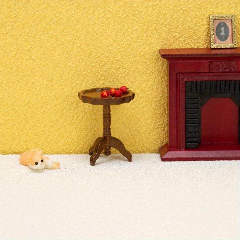 1:12 Dollhouse Round Lace Table Tea Table Furniture Model Decor