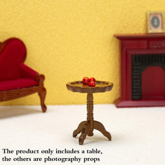1:12 Dollhouse Round Lace Table Tea Table Furniture Model Decor