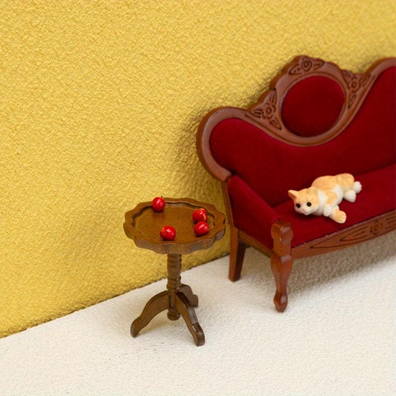 1:12 Dollhouse Round Lace Table Tea Table Furniture Model Decor